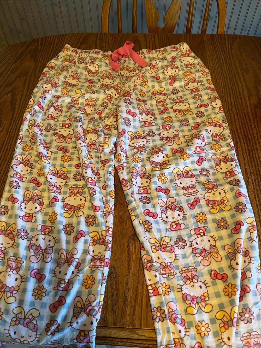 Hello Kitty Pink and White Womens  Pajama Pants
